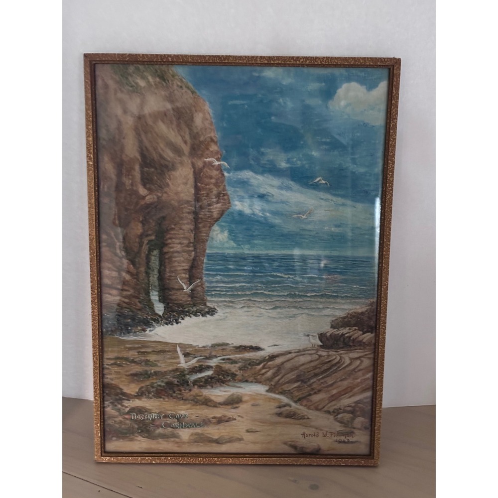 Harold W Plowman Bossiney Cove Cornwall Framed Art Print 1943 Coastal Landscape